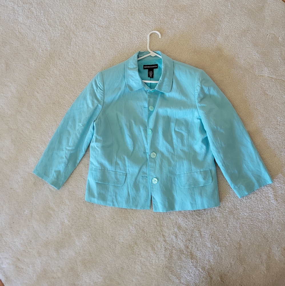Norton McNaughton turquoise crop jacket